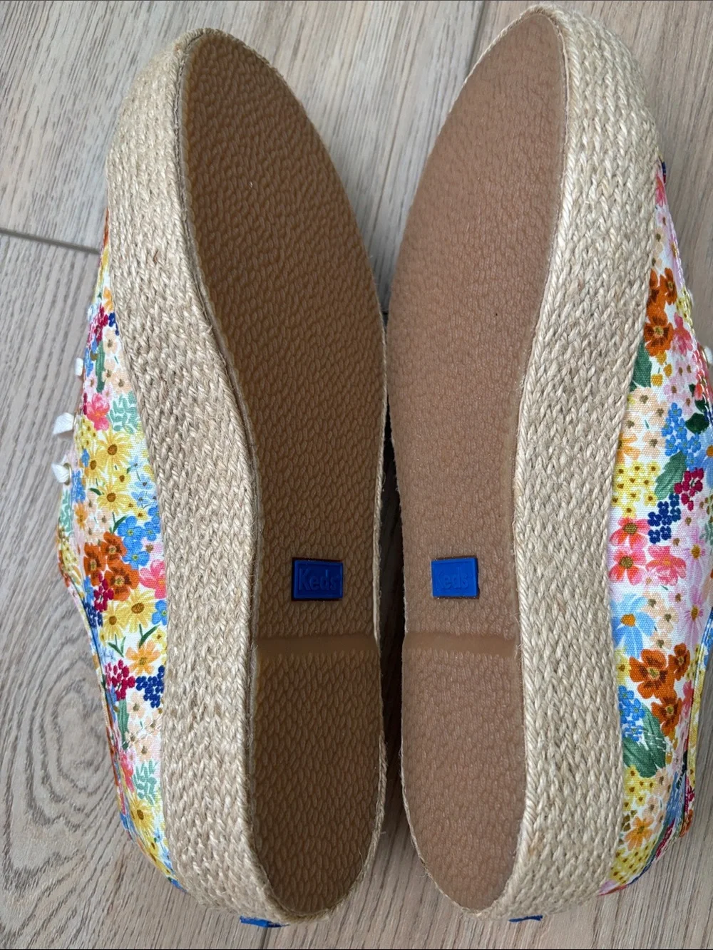 Keds x Rifle Paper Co. Margaux Triple Kick Jute Sole Sneakers SZ 10 Summery Boho
